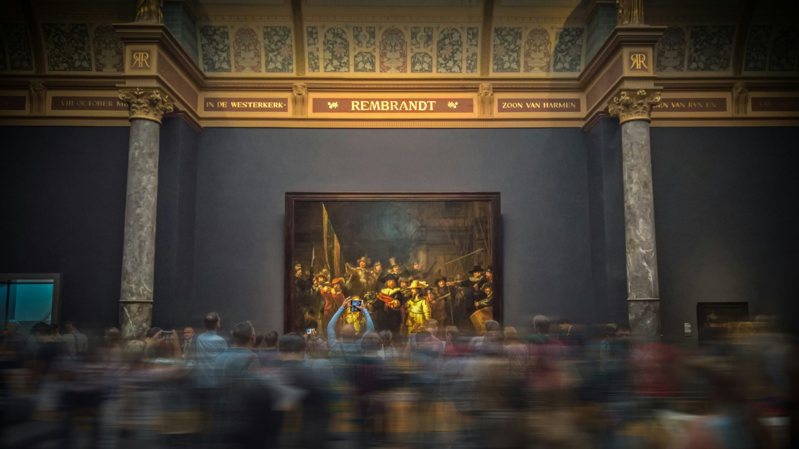 Foto van de Nachtwacht in het Rijksmuseum Amsterdam